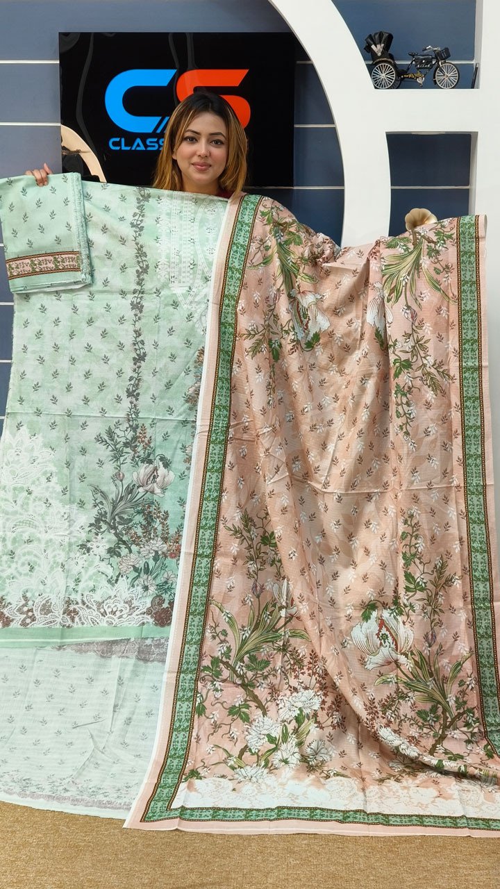 Premium Cotton Luxury Print Catalog Three Piece Set