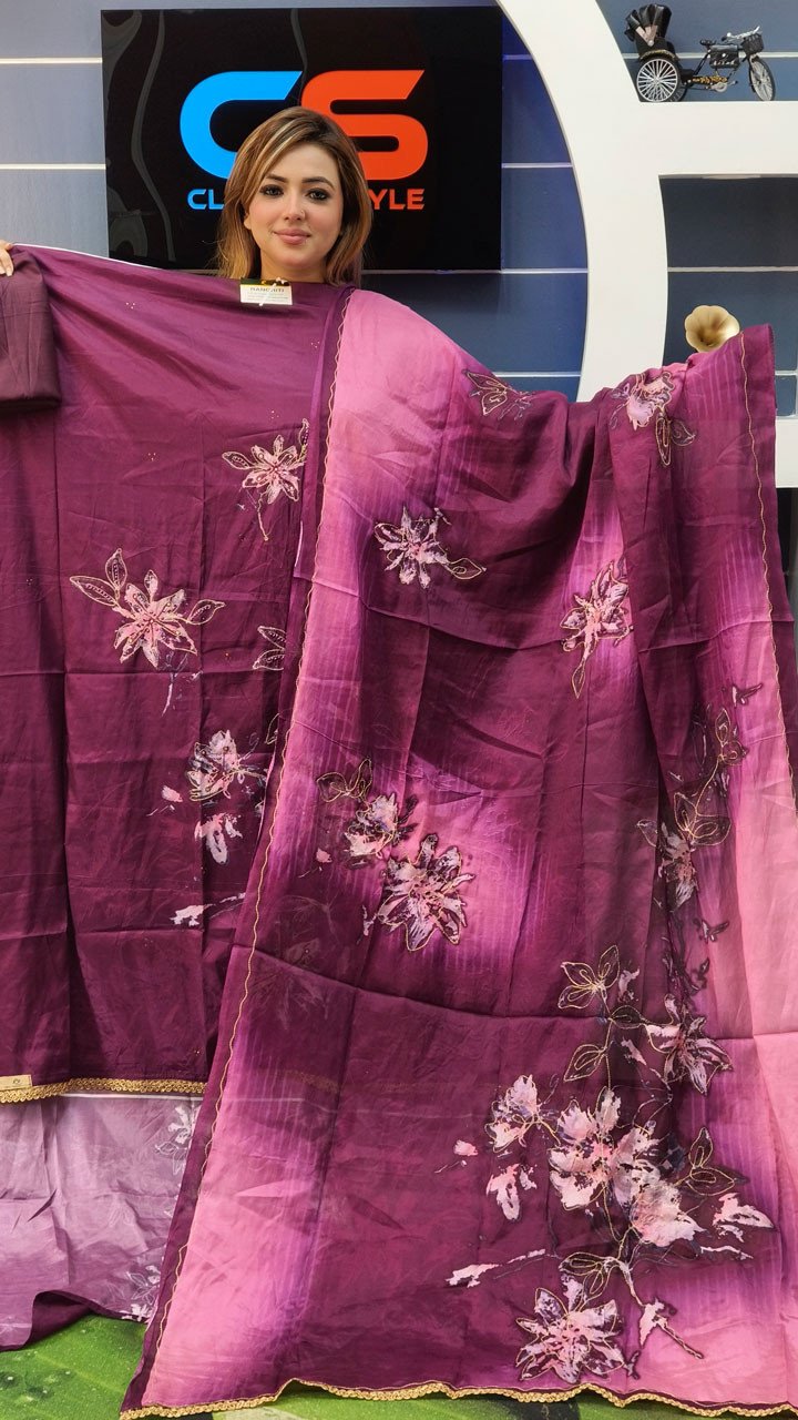 Rakhi Premium Silk Embroidery Three Piece Set