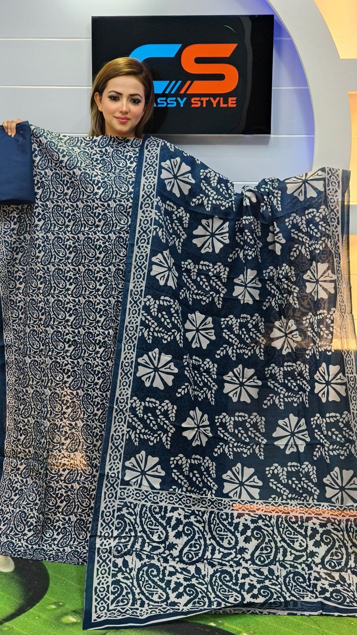 Jaipuri Komol Pure Cotton Three Piece