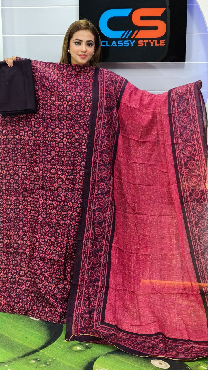 Jaipuri Komol Pure Cotton Three Piece