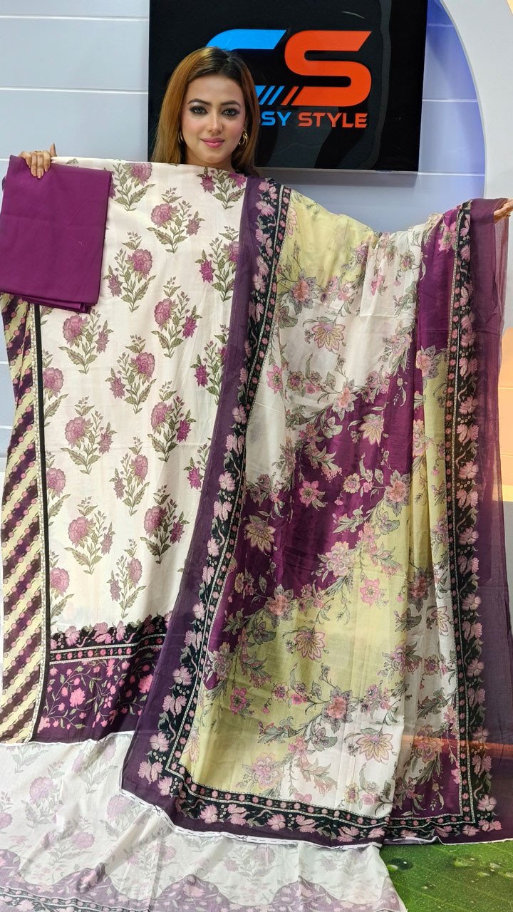 Coco Premium Cotton Lawn Three Piece Set