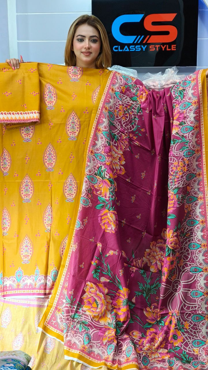 New Exclusive Bin Hameed Lawn Three Piece With Print Salwar