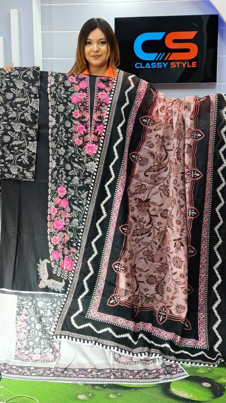 New Exclusive Bin Hameed Lawn Three Piece With Print Salwar