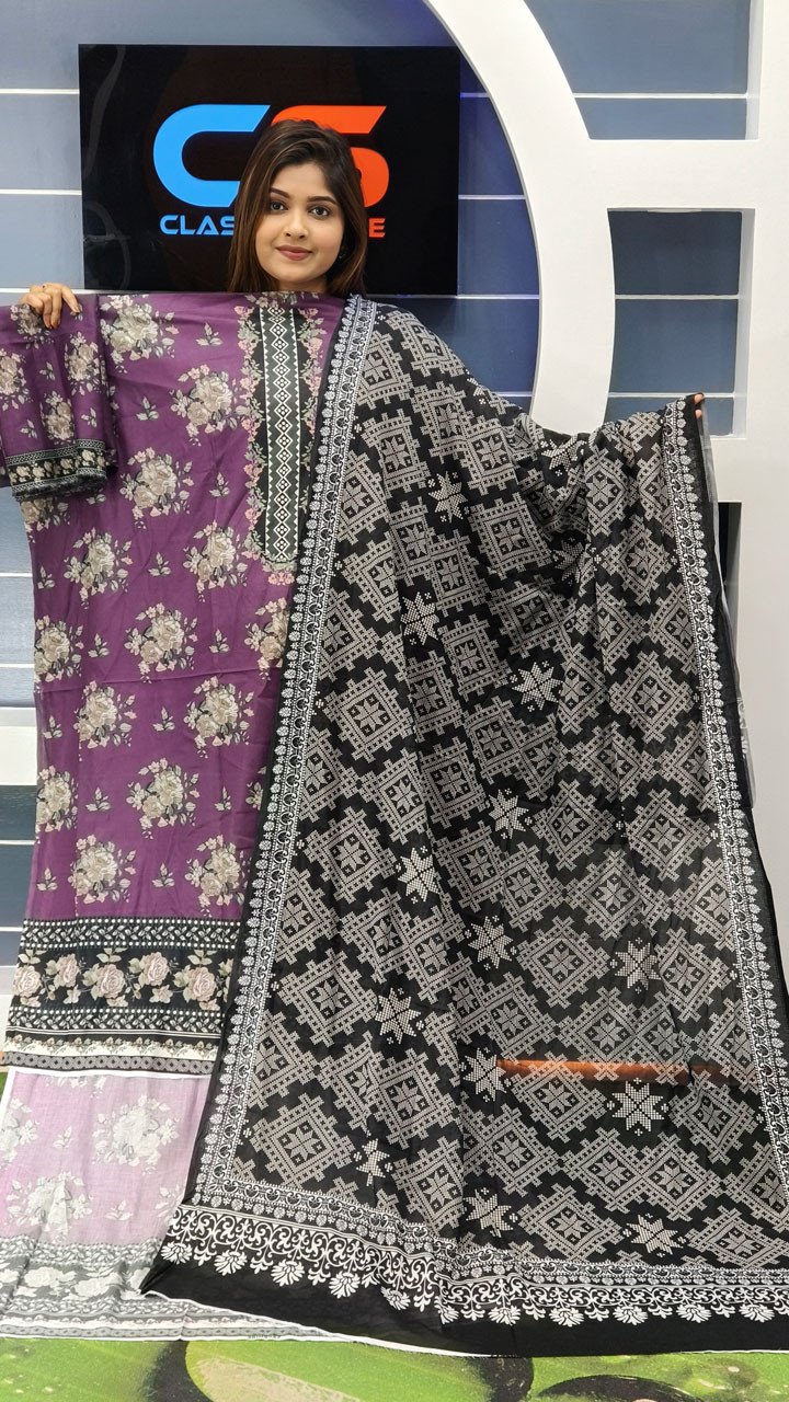 New Exclusive Bin Hameed Lawn Three Piece With Print Salwar