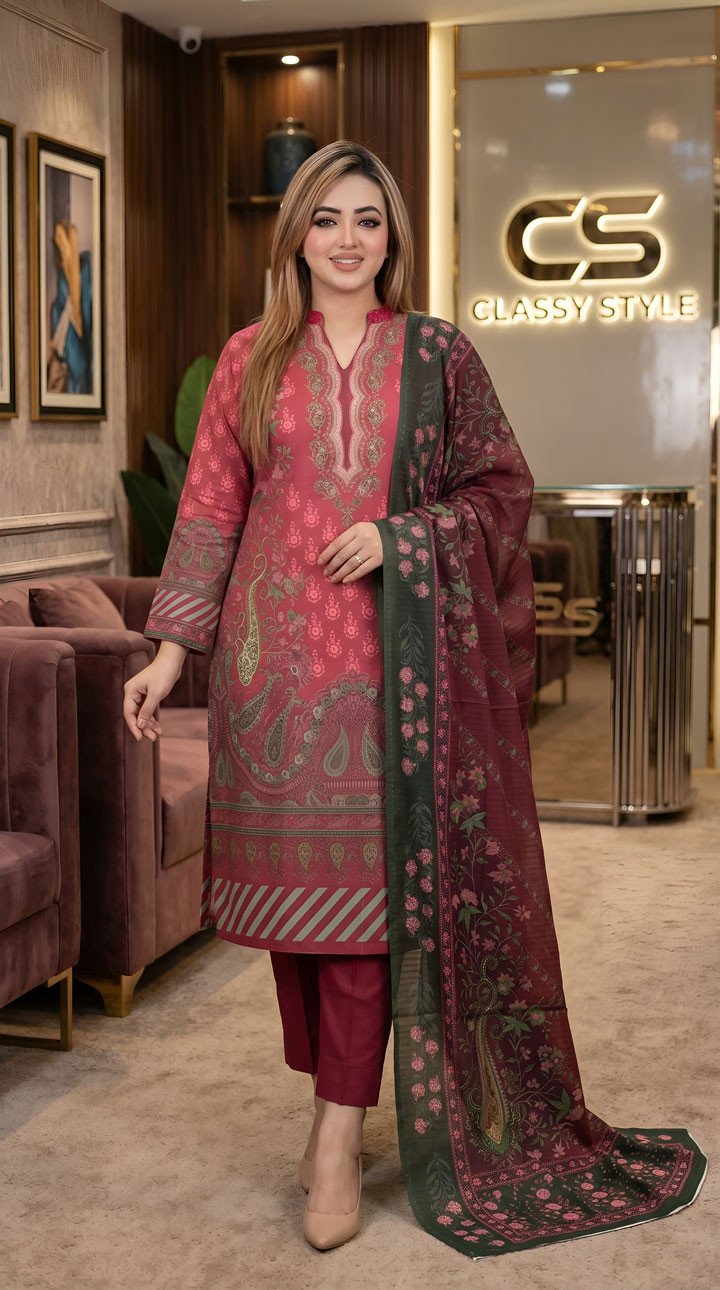Coco Premium Cotton Lawn Three Piece Set