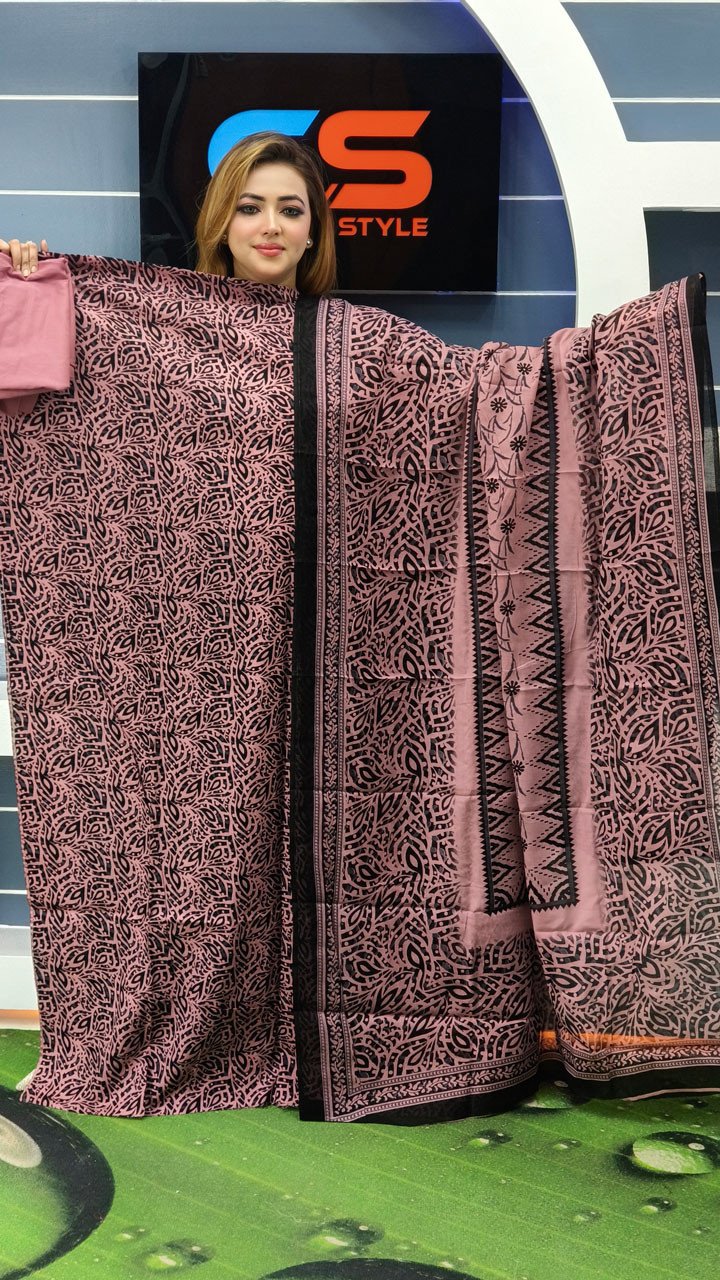 Jaipuri Komol Pure Cotton Three Piece Set