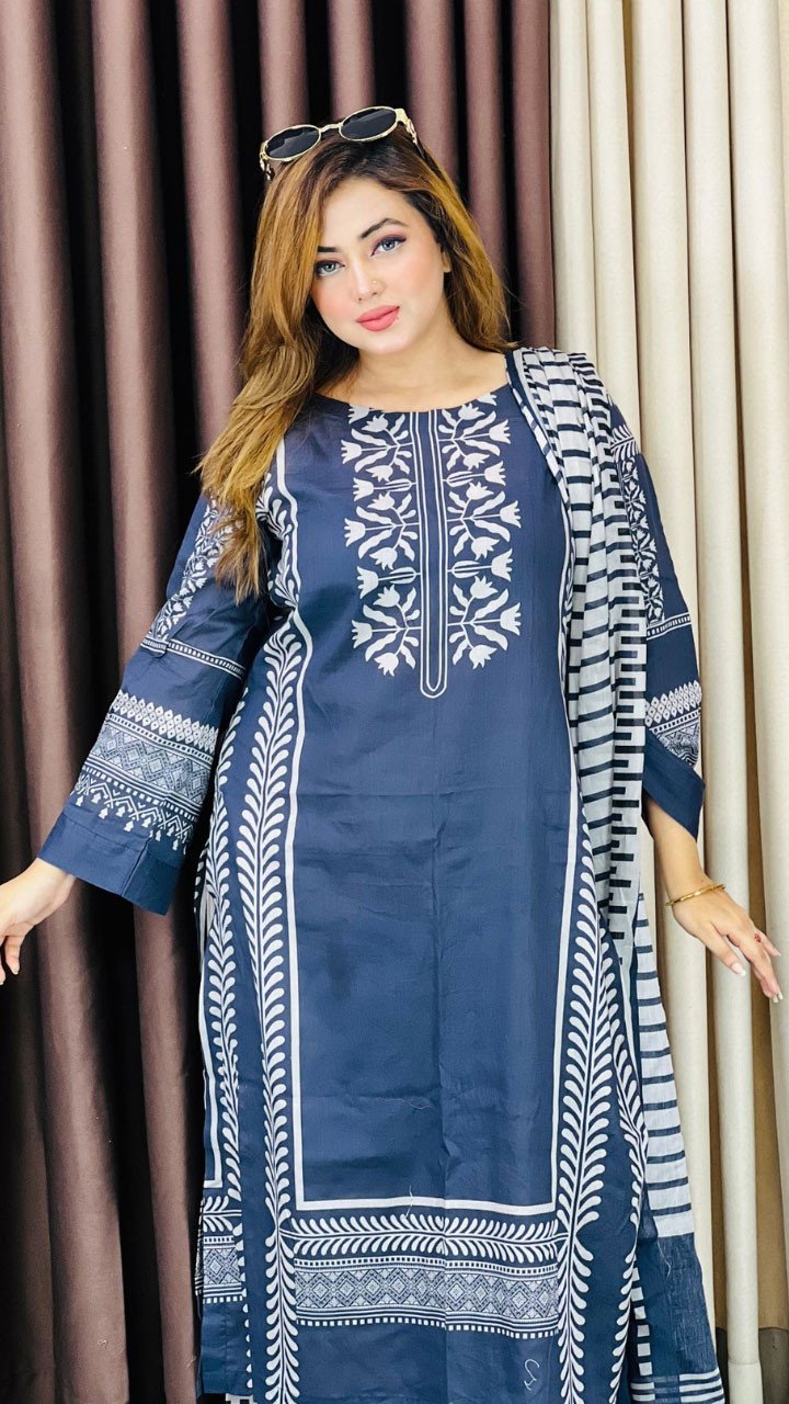 Coco Premium Cotton Lawn Three Piece Set