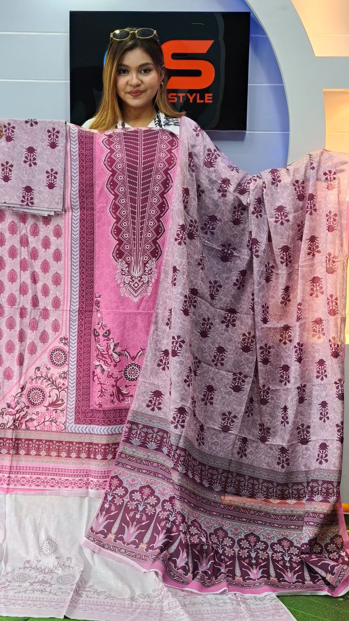 New Premium Zom Zom Lawn Three Piece With Print Salwar