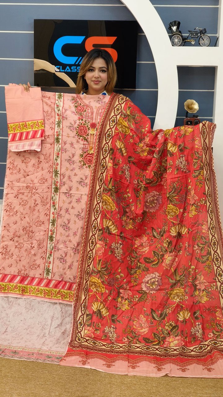 Premium Cotton Luxury Print Catalog Three Piece Set