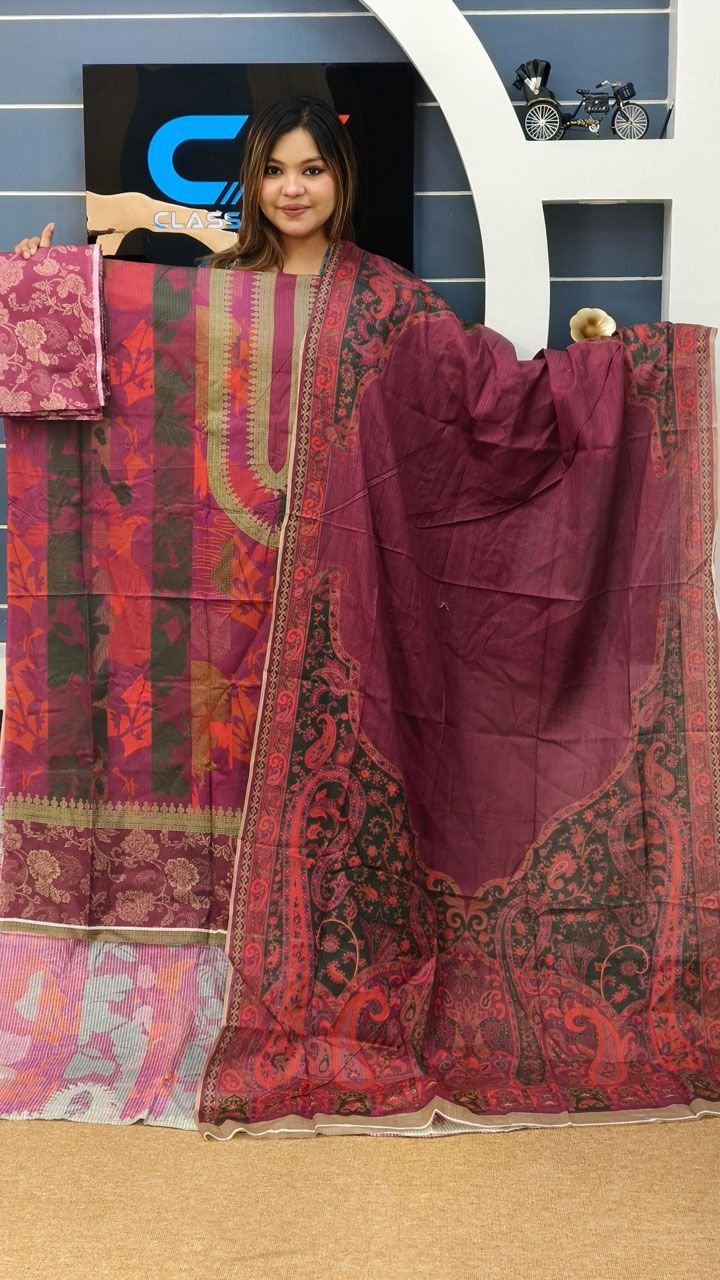 Premium Cotton Luxury Print Catalog Three Piece Set