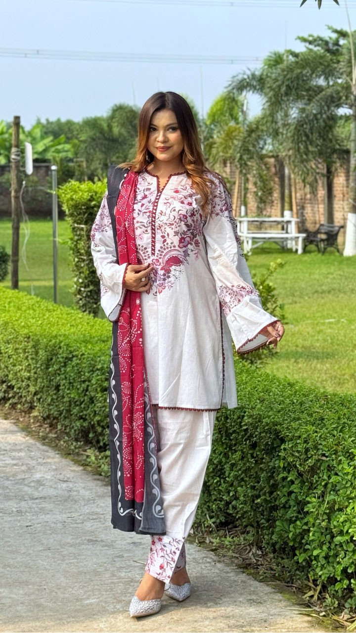 Coco Premium Cotton Lawn Three Piece Set