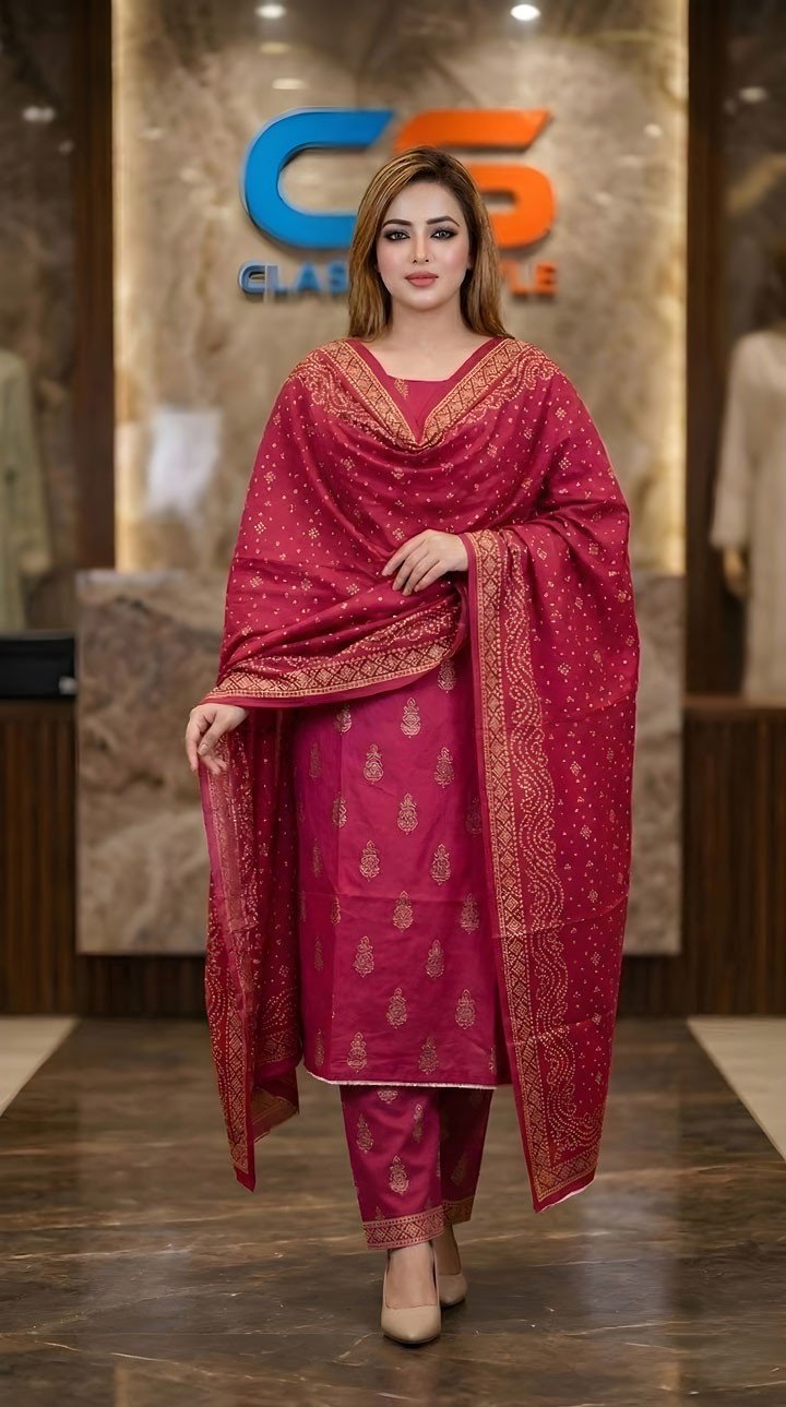 New Exclusive Bin Hameed Lawn Three Piece With Print Salwar