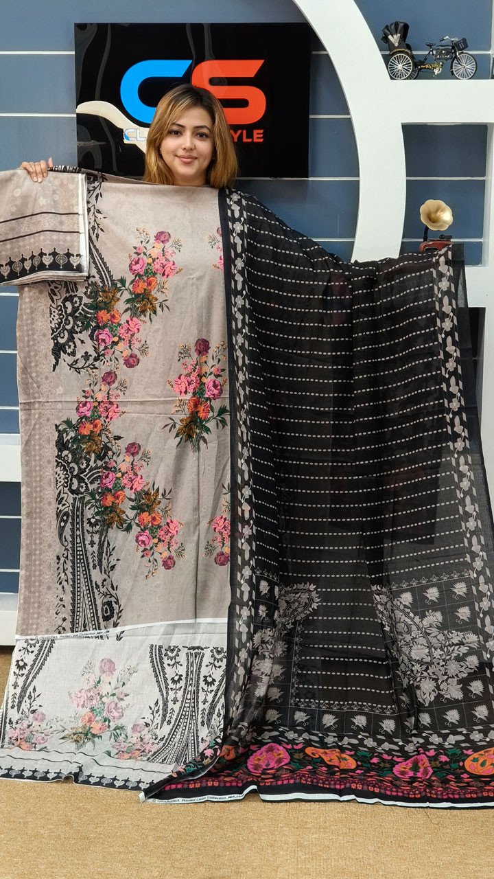 New Exclusive Bin Hameed Lawn Three Piece With Print Salwar