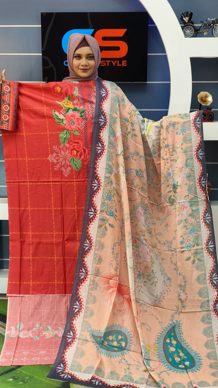 Coco Premium Cotton Lawn Three Piece Set