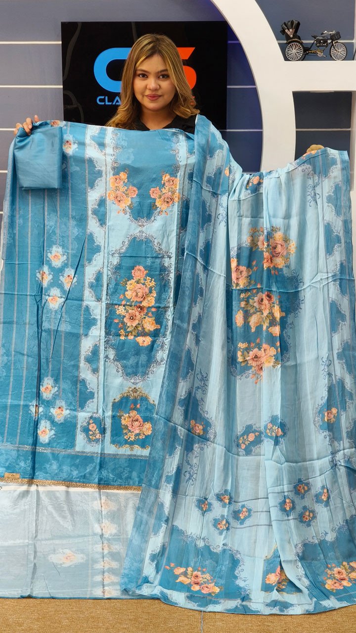 Rakhi Premium Silk Embroidery Three Piece Set