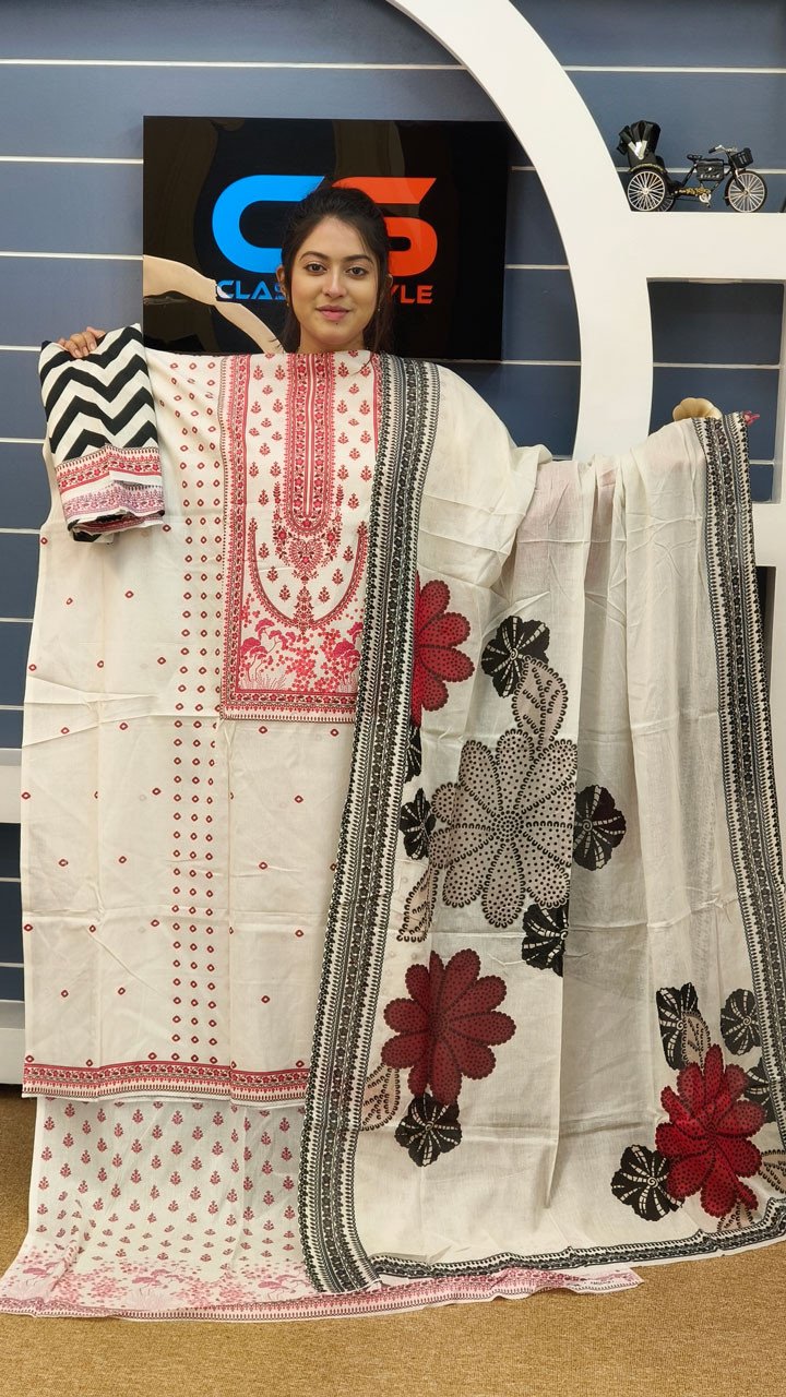 Premium Cotton Luxury Print Catalog Three Piece Set