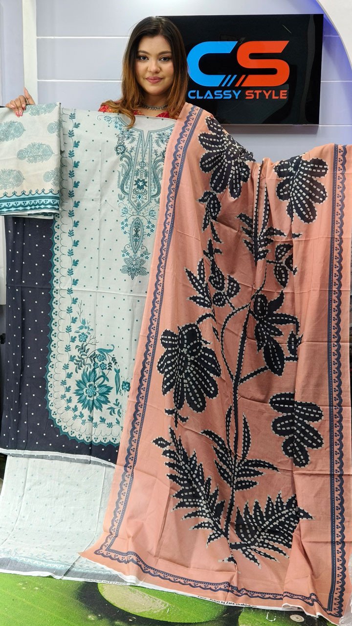 New Exclusive Bin Hameed Lawn Three Piece With Print Salwar