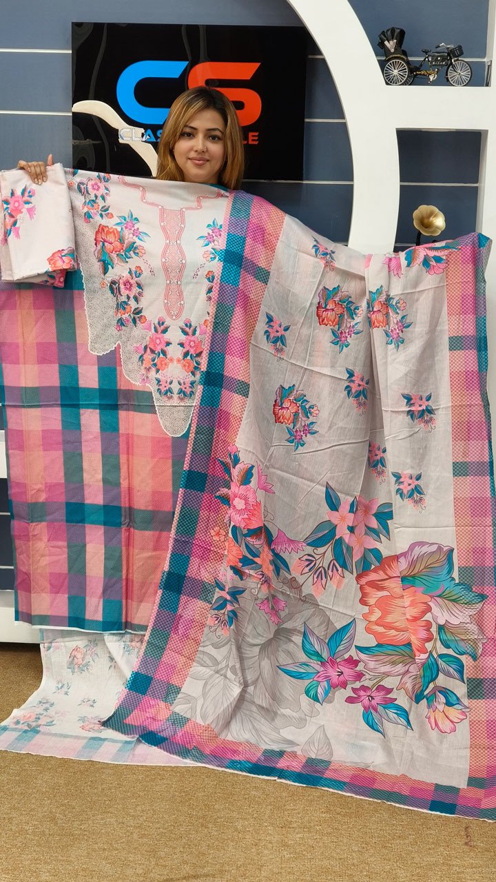 New Exclusive Bin Hameed Lawn Three Piece With Print Salwar