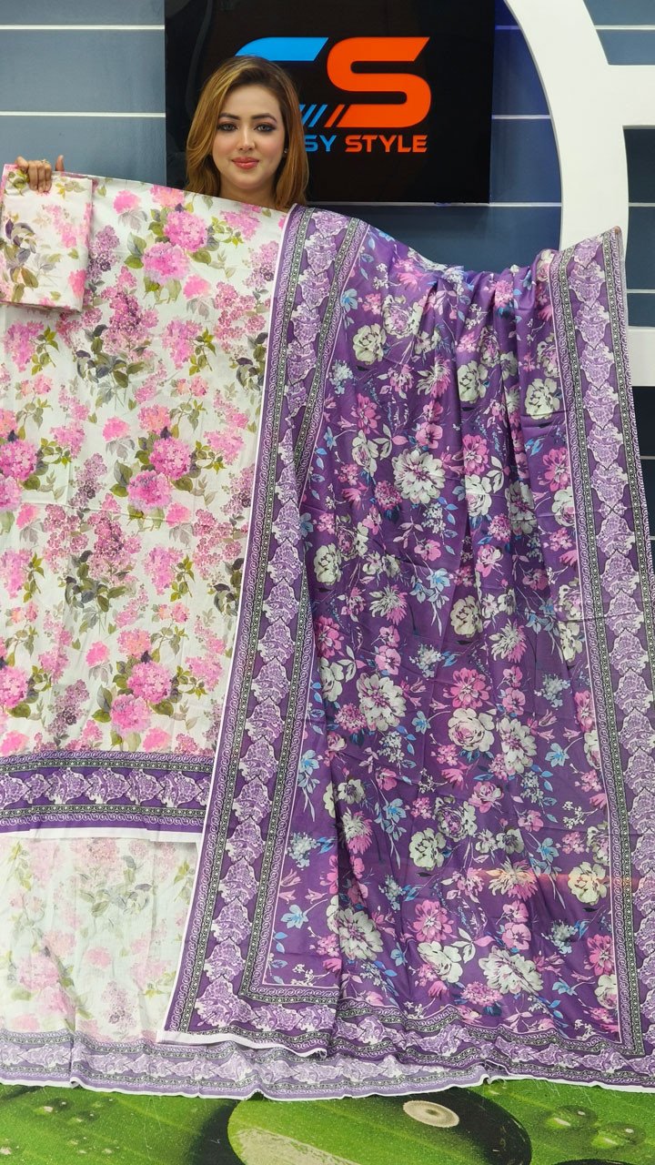 New Exclusive Bin Hameed Lawn Three Piece With Print Salwar