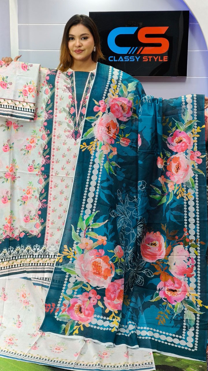 New Exclusive Bin Hameed Lawn Three Piece With Print Salwar