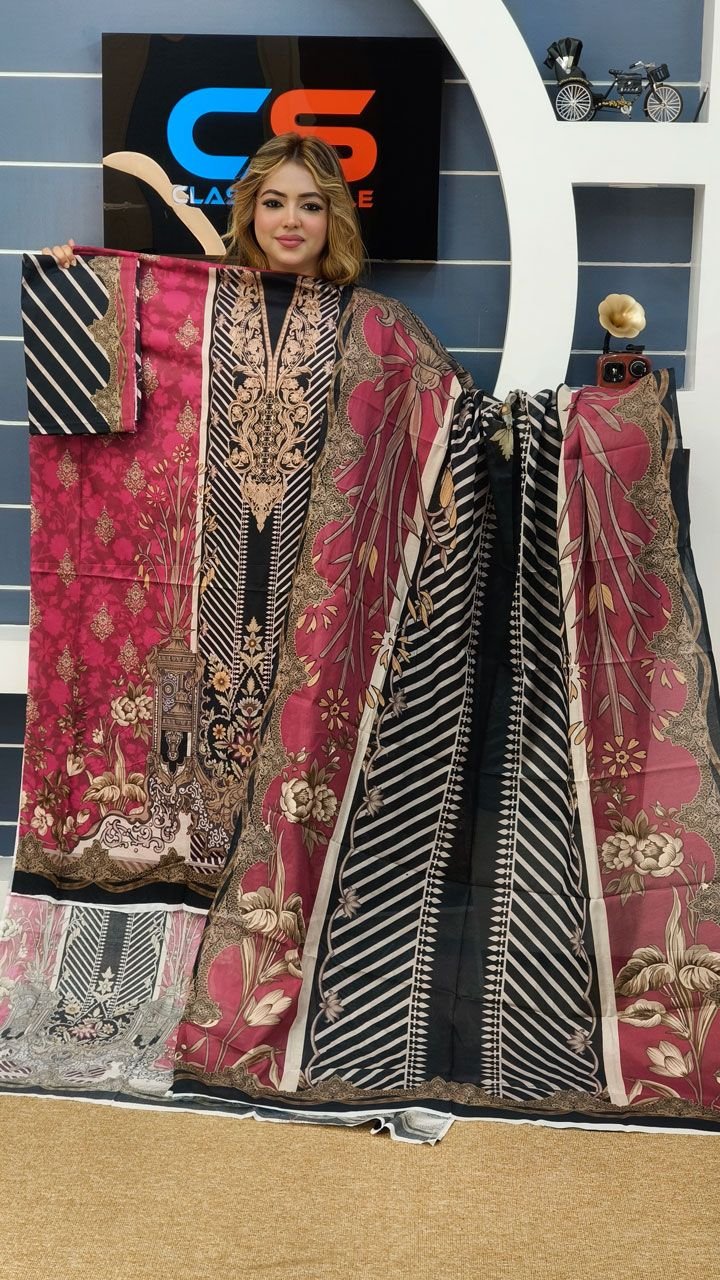 New Exclusive Bin Hameed Lawn Three Piece With Print Salwar