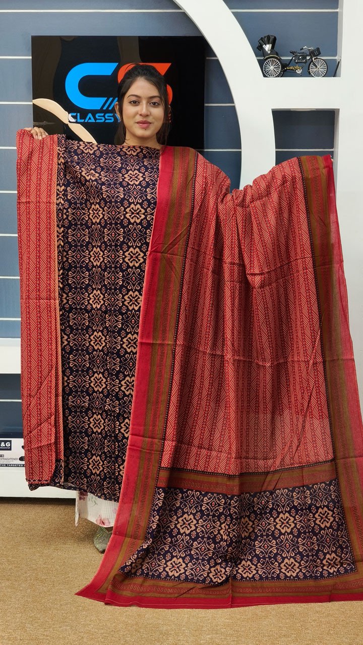 New Jaipuri Patel Pure Cotton Three Piece Set
