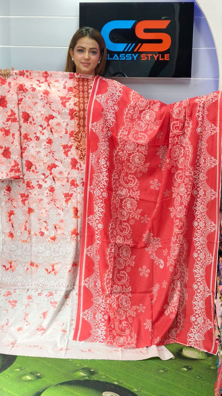 Coco Premium Cotton Lawn Three Piece Set