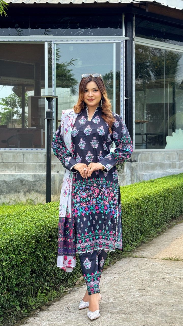 Coco Premium Cotton Lawn Three Piece Set