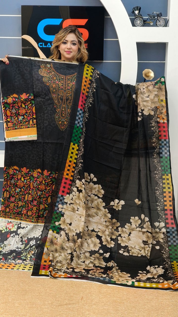 New Exclusive Bin Hameed Lawn Three Piece With Print Salwar