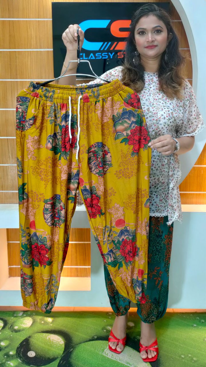 Premium Quality China Kuchi Print Plazzo With Pocket