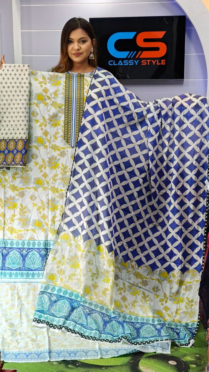 New Exclusive Bin Hameed Lawn Three Piece With Print Salwar