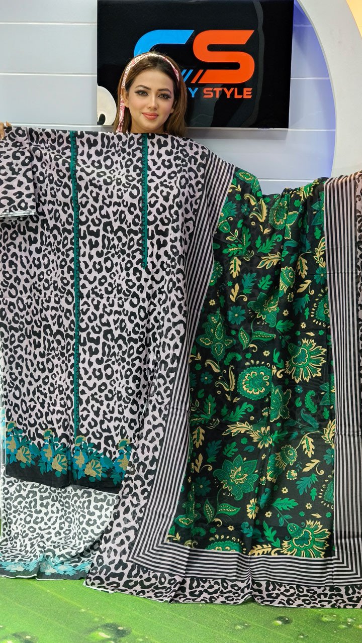 Coco Premium Cotton Lawn Three Piece Set
