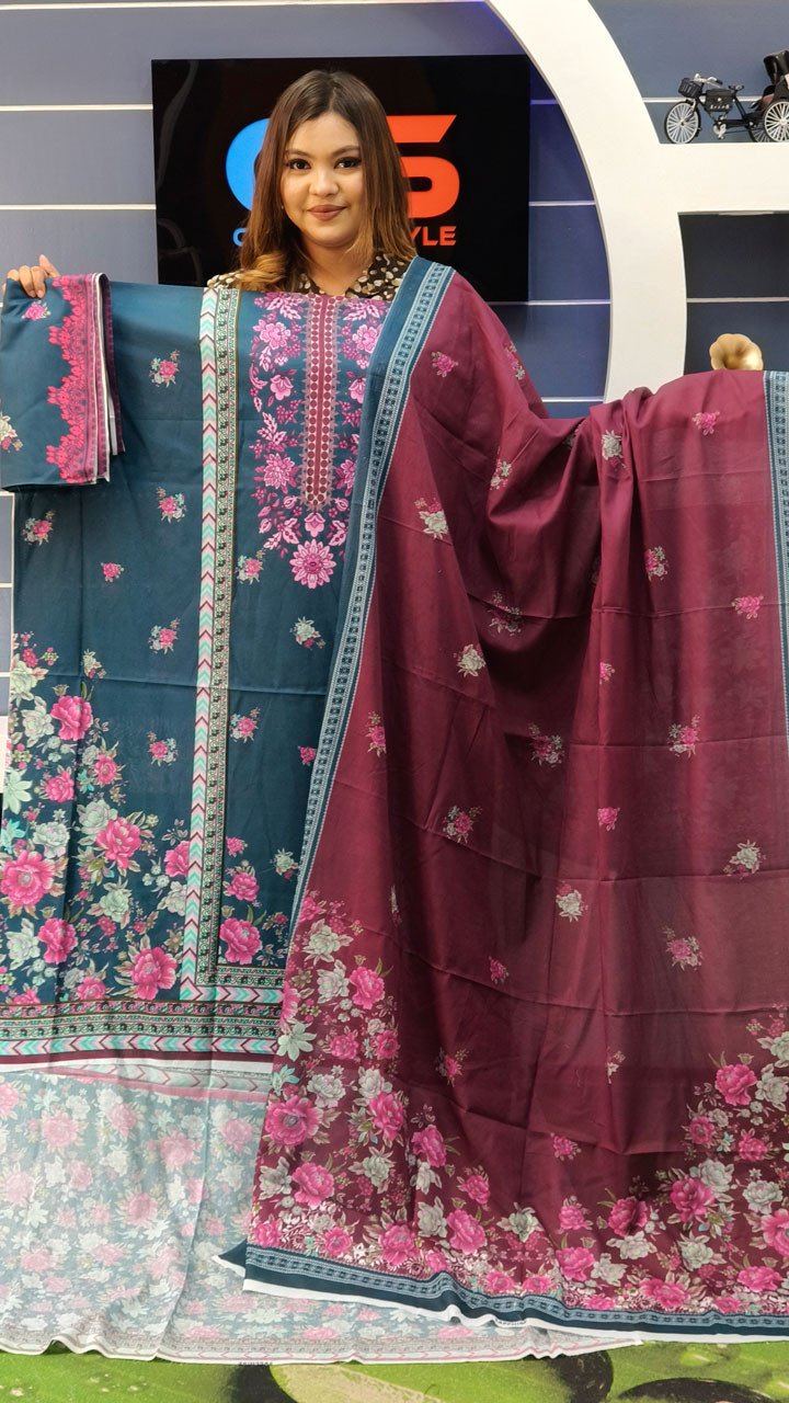 New Exclusive Bin Hameed Lawn Three Piece With Print Salwar