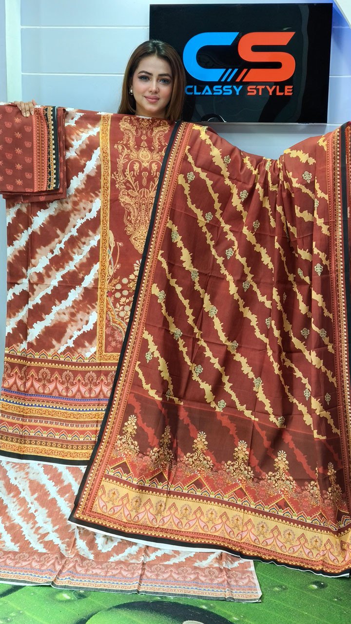 New Exclusive Bin Hameed Lawn Three Piece With Print Salwar