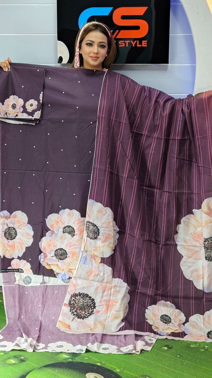 Coco Premium Cotton Lawn Three Piece Set