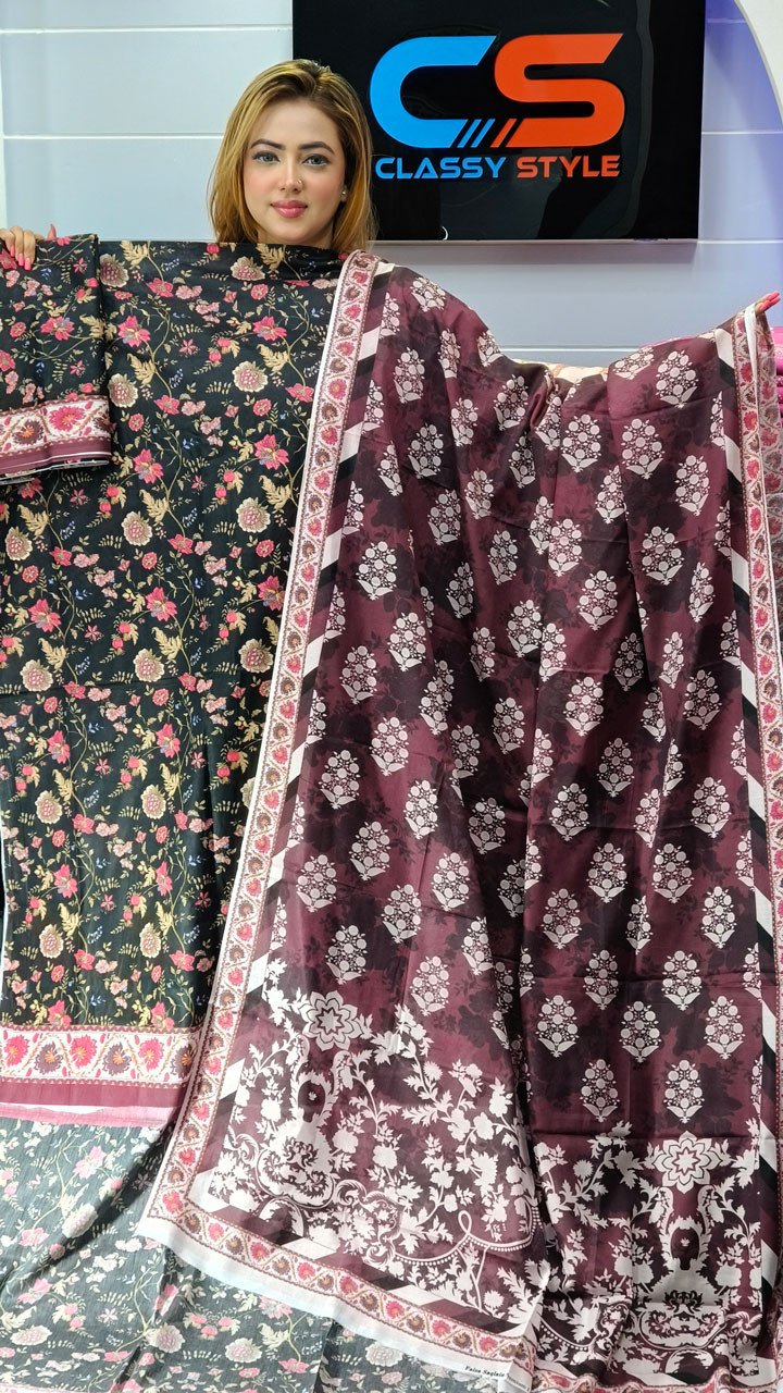 New Exclusive Bin Hameed Lawn Three Piece With Print Salwar