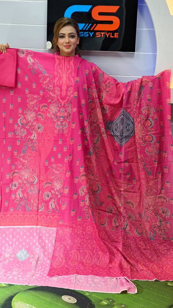 New Premium Zom Zom Lawn Three Piece-Cotton Dupatta