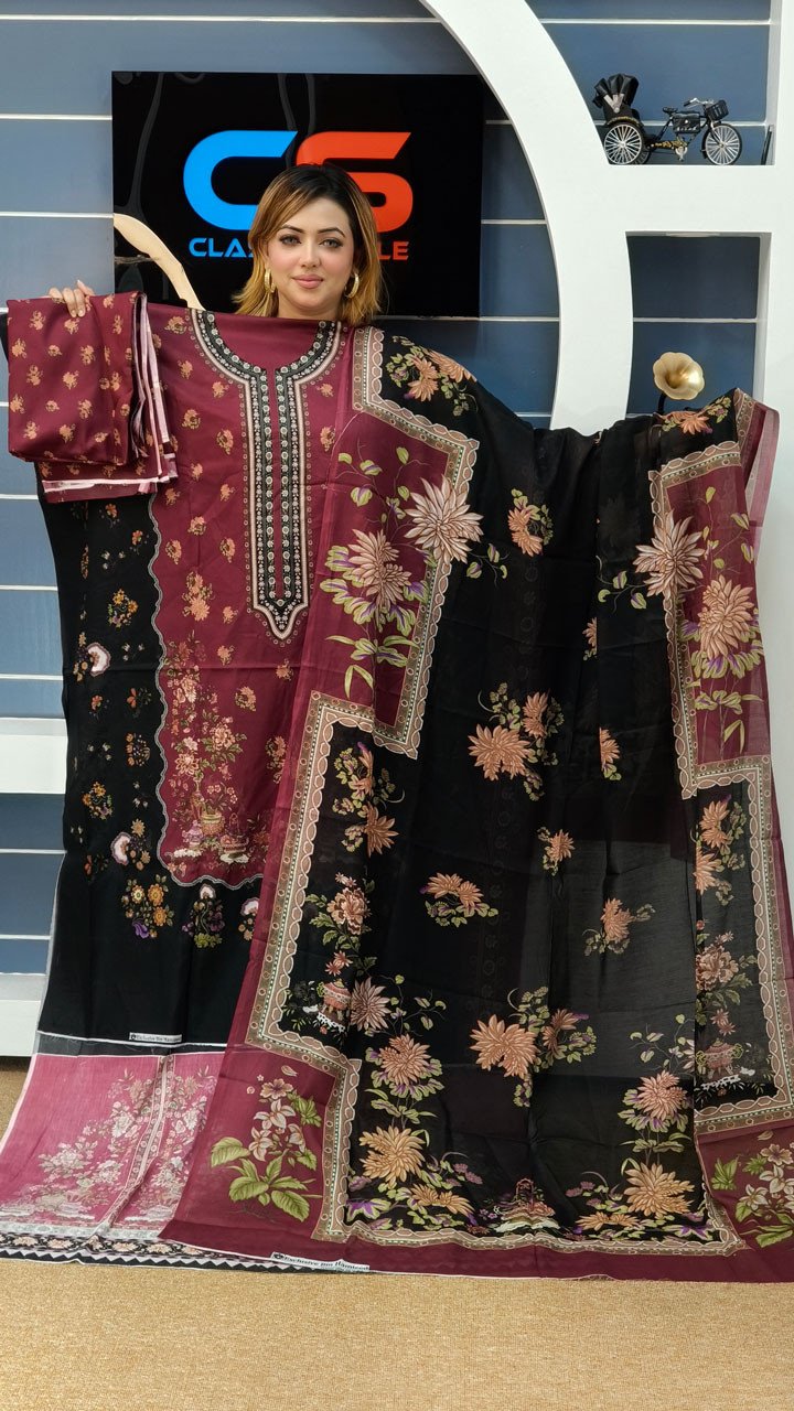 New Exclusive Bin Hameed Lawn Three Piece With Print Salwar