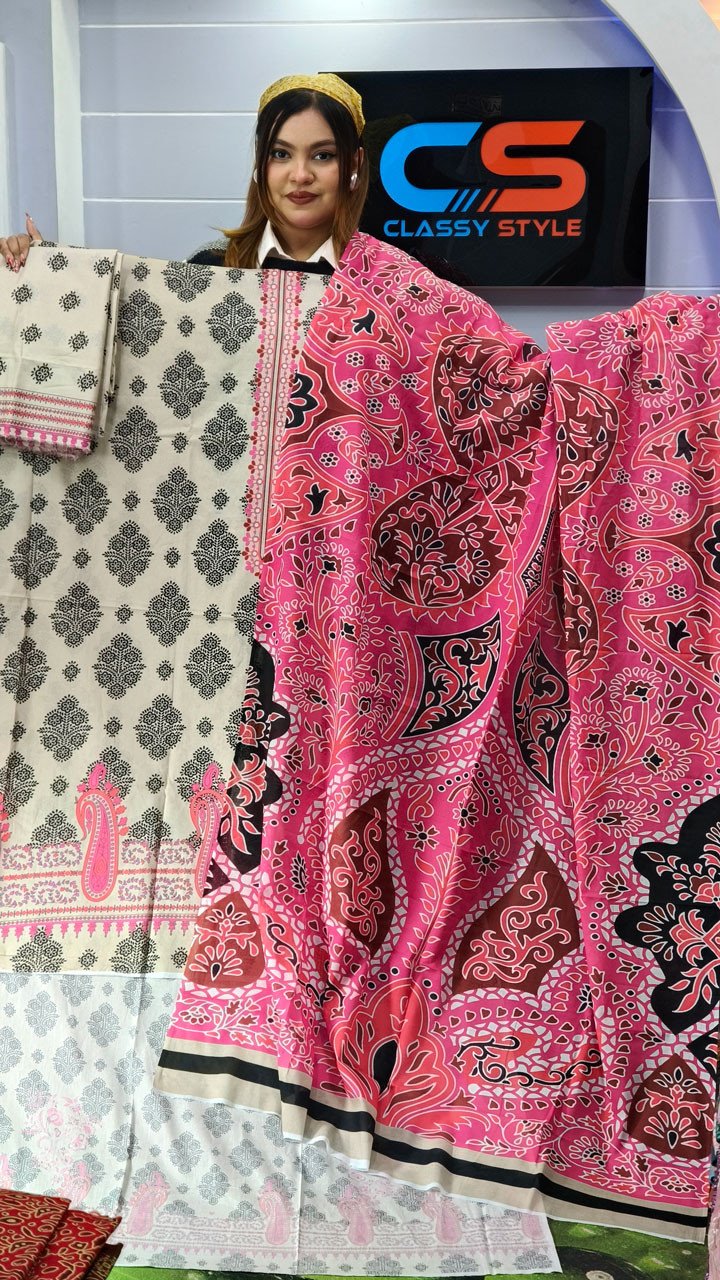 New Exclusive Bin Hameed Lawn Three Piece With Print Salwar