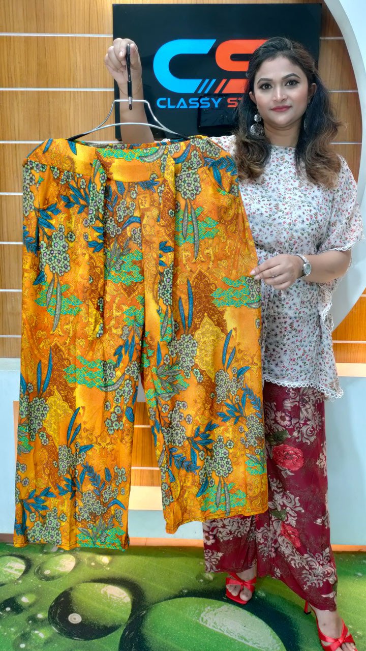 Chinese Premium Quality Print Plazo With Pocket & Belt