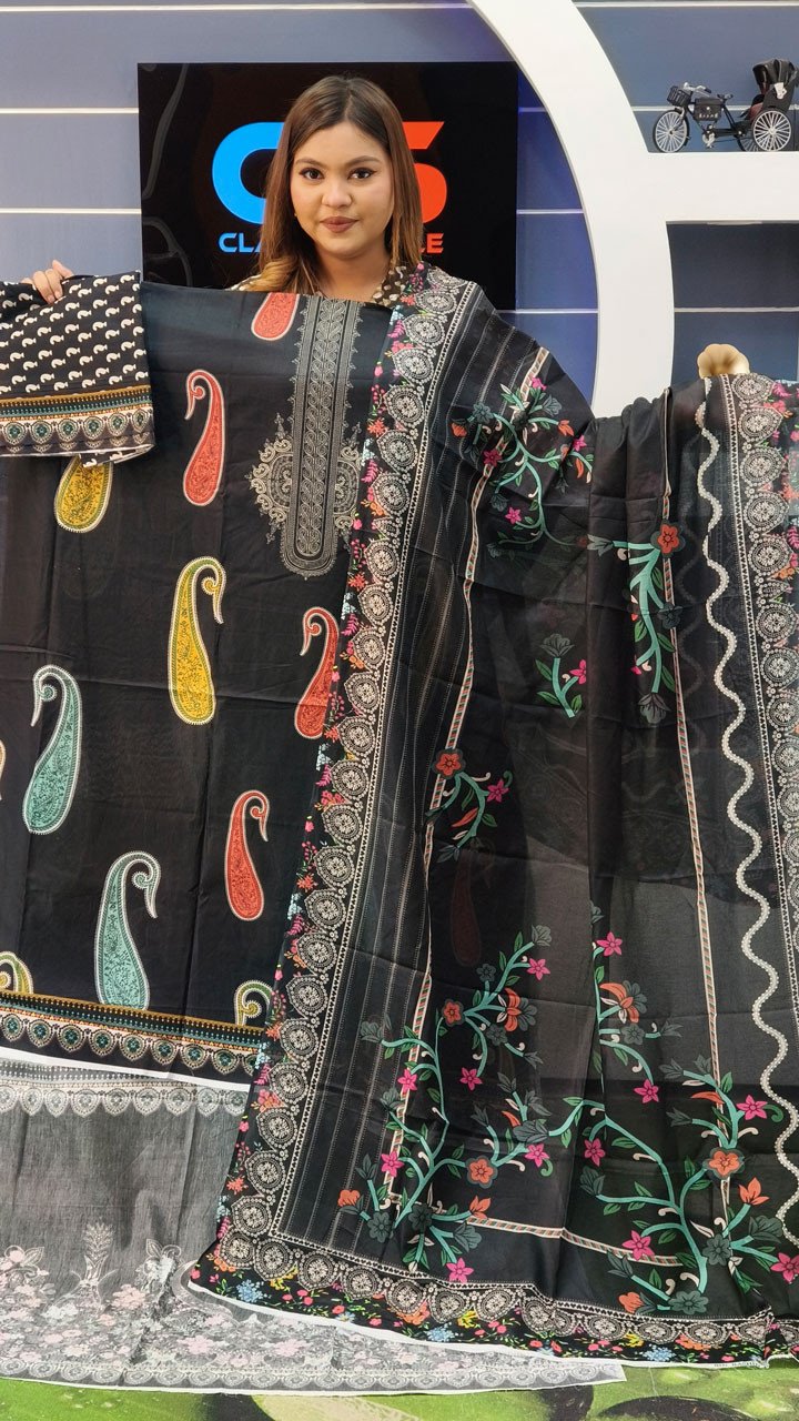 New Exclusive Bin Hameed Lawn Three Piece With Print Salwar