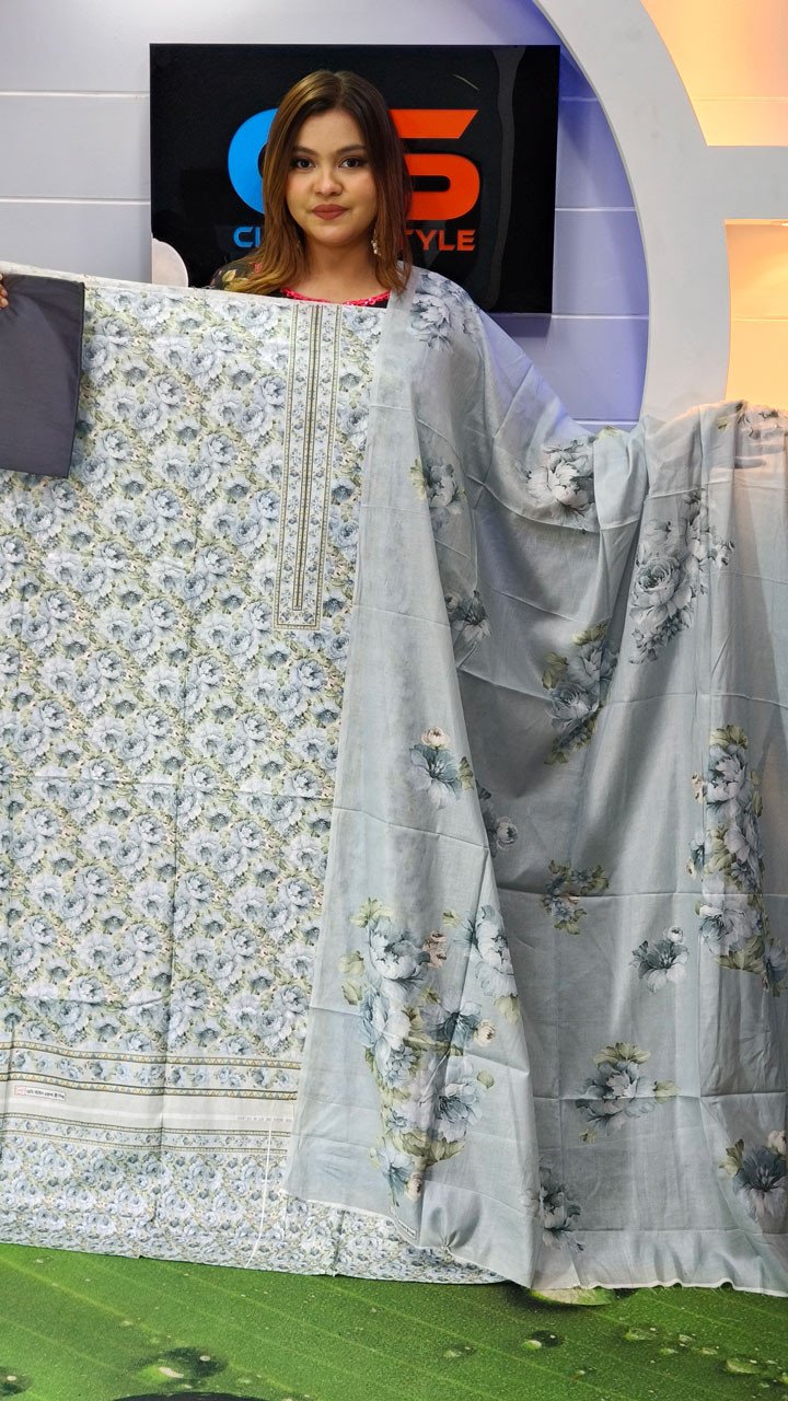 New Premium Lawn Three Piece-Cotton Dupatta
