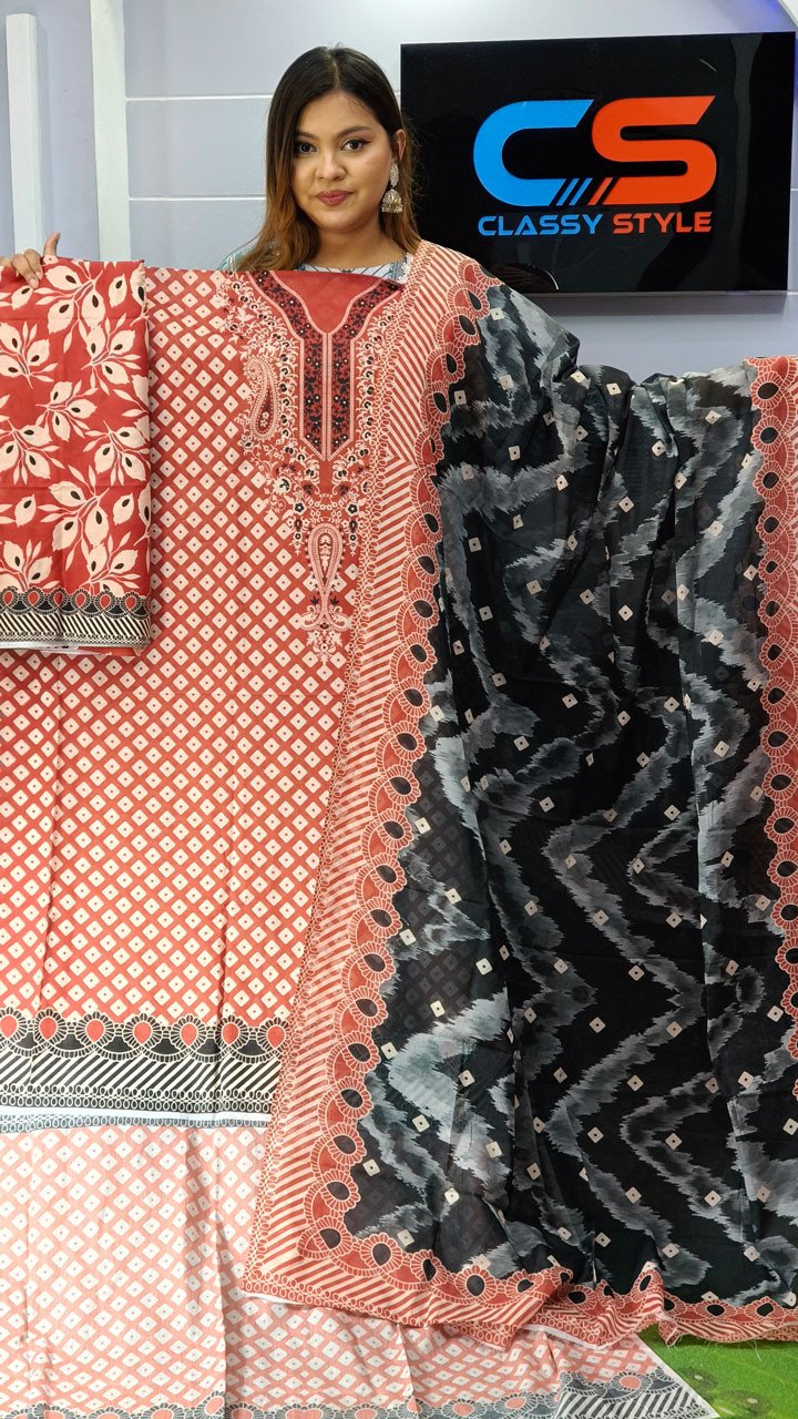 New Exclusive Bin Hameed Lawn Three Piece With Print Salwar