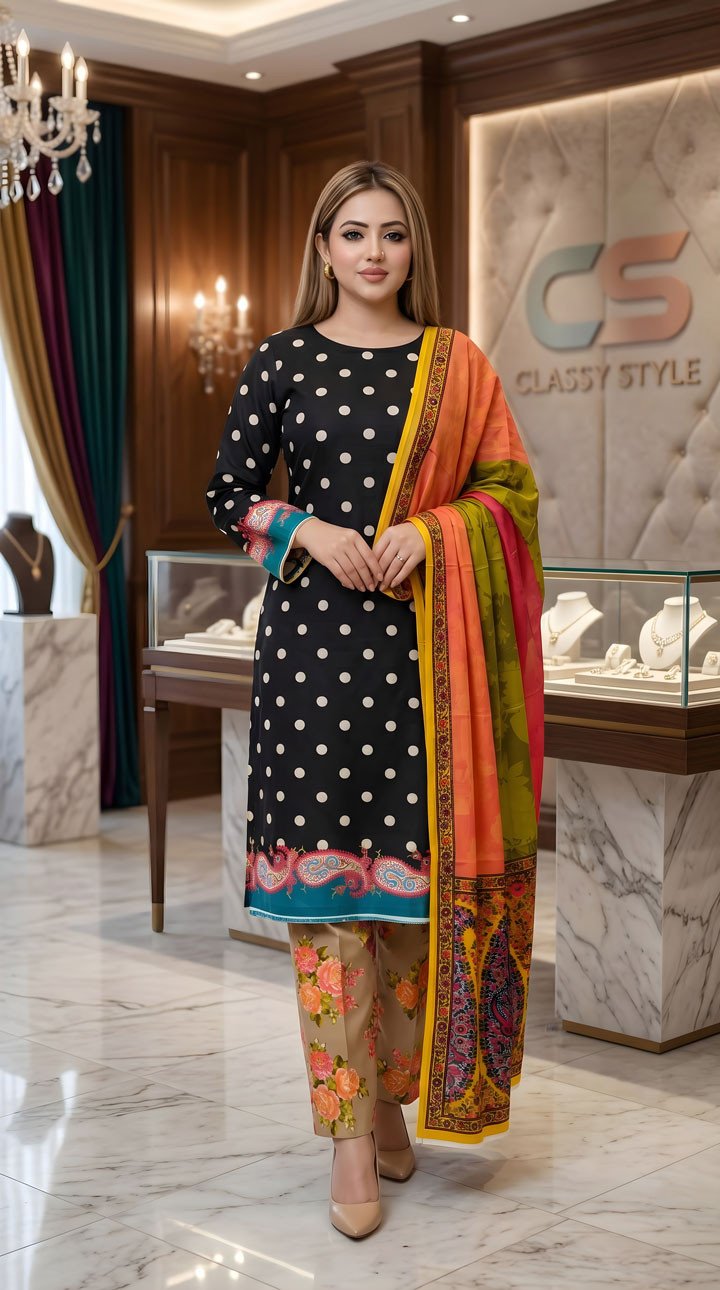 New Exclusive Bin Hameed Lawn Three Piece With Print Salwar