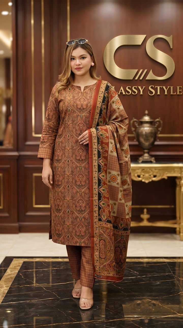 New Jaipuri Patel Pure Cotton Three Piece Set