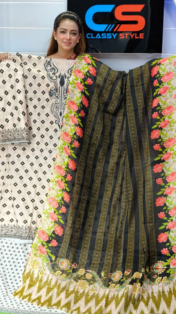 New Exclusive Bin Hameed Lawn Three Piece With Print Salwar