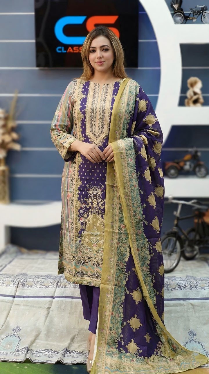 Rakhi Premium Silk Embroidery Three Piece Set