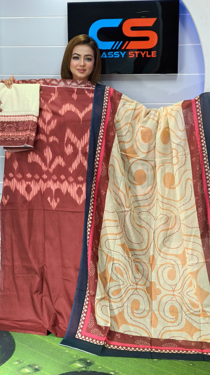 Coco Premium Cotton Lawn Three Piece Set