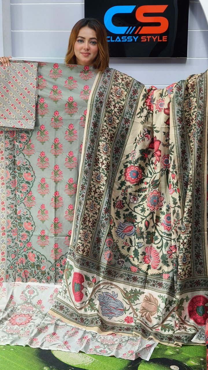 Coco Premium Cotton Lawn Three Piece Set