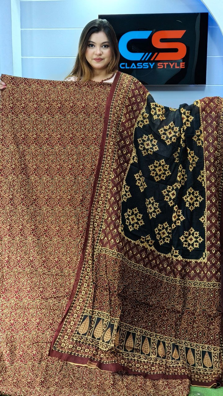 New Jaipuri Kalamkari Pure Cotton Three Piece Set